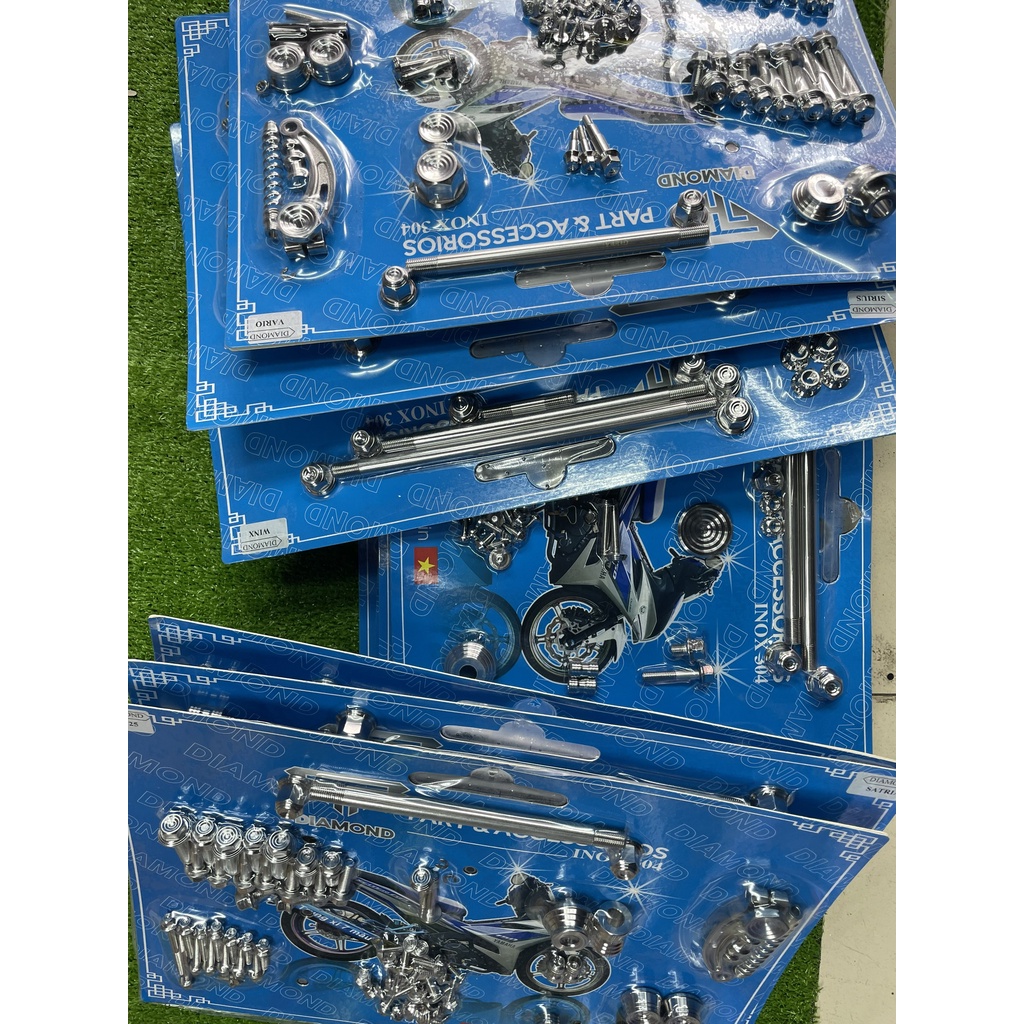 Bộ ốc Salaya full cho tất cả dòng xe Winner, Exciter, Vario, Sirius, Dream, Wave, Future, Satria, Sonic)