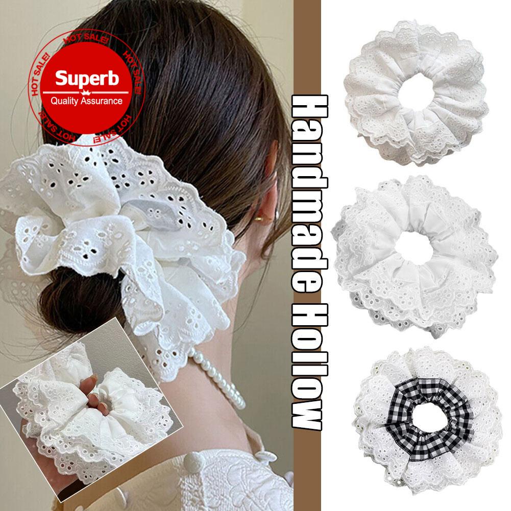 Dây Cột Tóc Ren Trắng Ngọt Ngào Thời Trang Cho Nữ S6U4