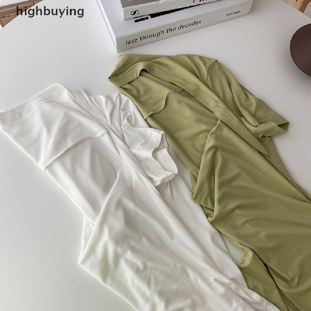 Áo Thun Tay Ngắn Cổ Vuông Màu Sắc Đơn Giản Cho Nữ