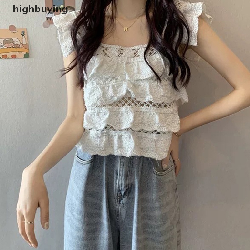 Áo Dệt Kim Cổ Vuông Phối Bèo Thêu Họa Tiết Thổ Cẩm Xinh Xắn Cho Nữ