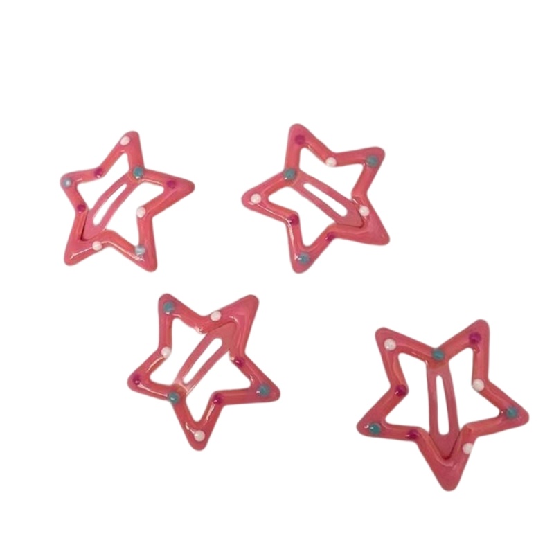 Kẹp Tóc Hình Ngôi Sao / Chấm Bi Nhiều Màu Sắc Dành Cho Nữ