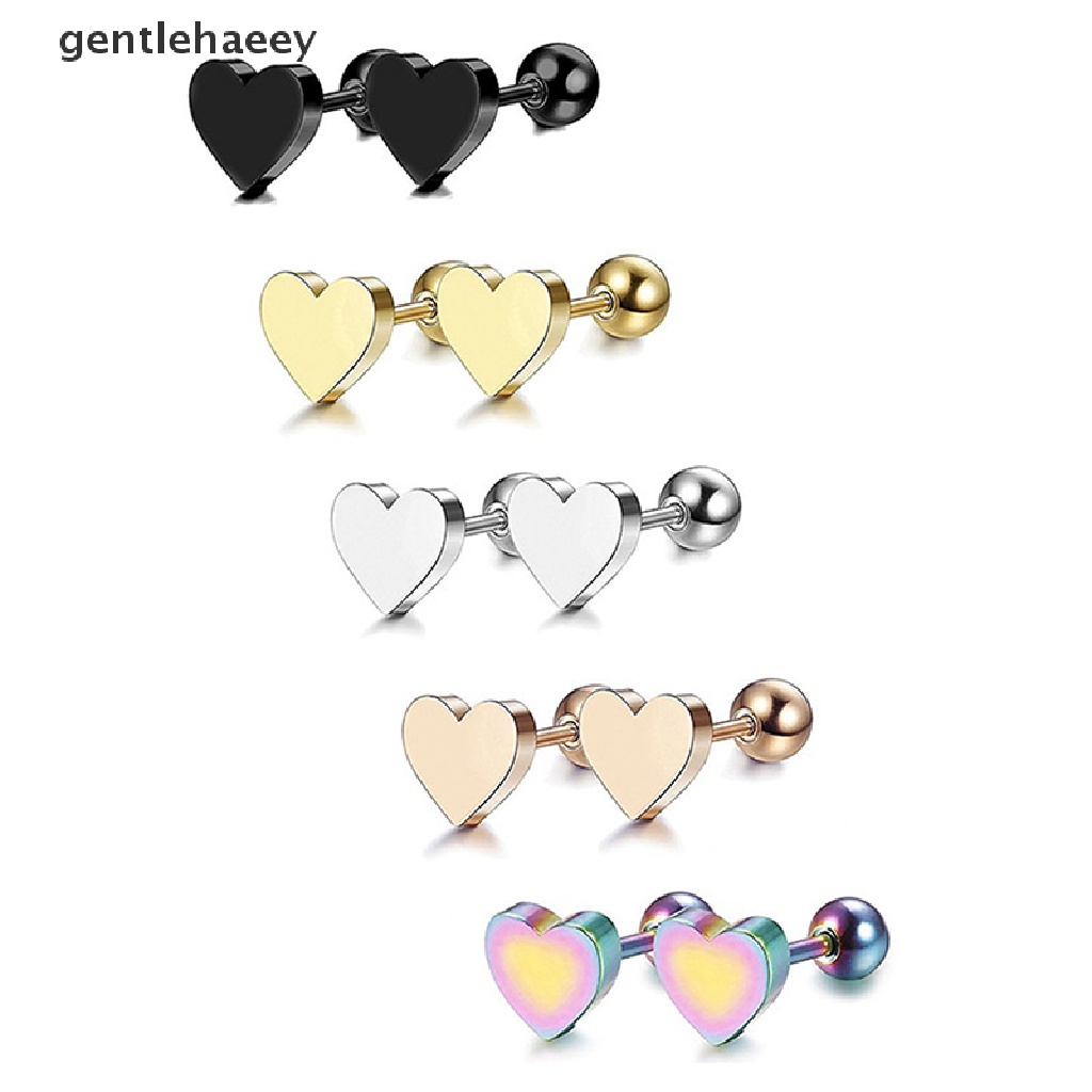 1 Khuyên Tai Hình Trái Tim Bằng Thép Không Gỉ