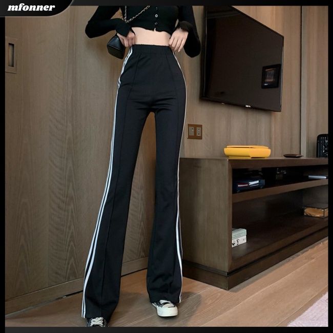 Quần Thể Thao Lưng Cao Co Giãn Phối Sọc Hai Bên Dành Cho Nữ