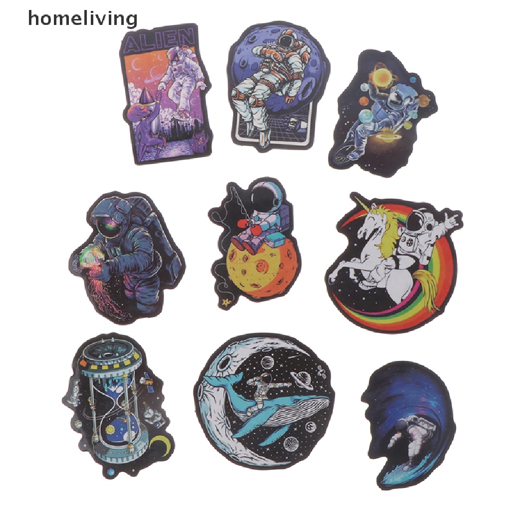 Bộ 50 Miếng Dán Họa Tiết Phi Hành Gia Hoạt Hình Trang Trí Ván Trượt DIY
