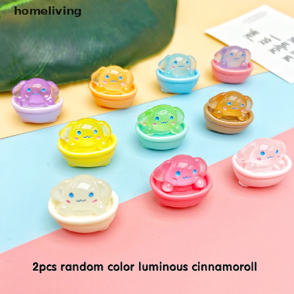 Set 2 Chú Chó Hoạt Hình Bằng Nhựa Resin Dạ Quang Đáng Yêu Sáng Tạo Trang Trí Nội Thất