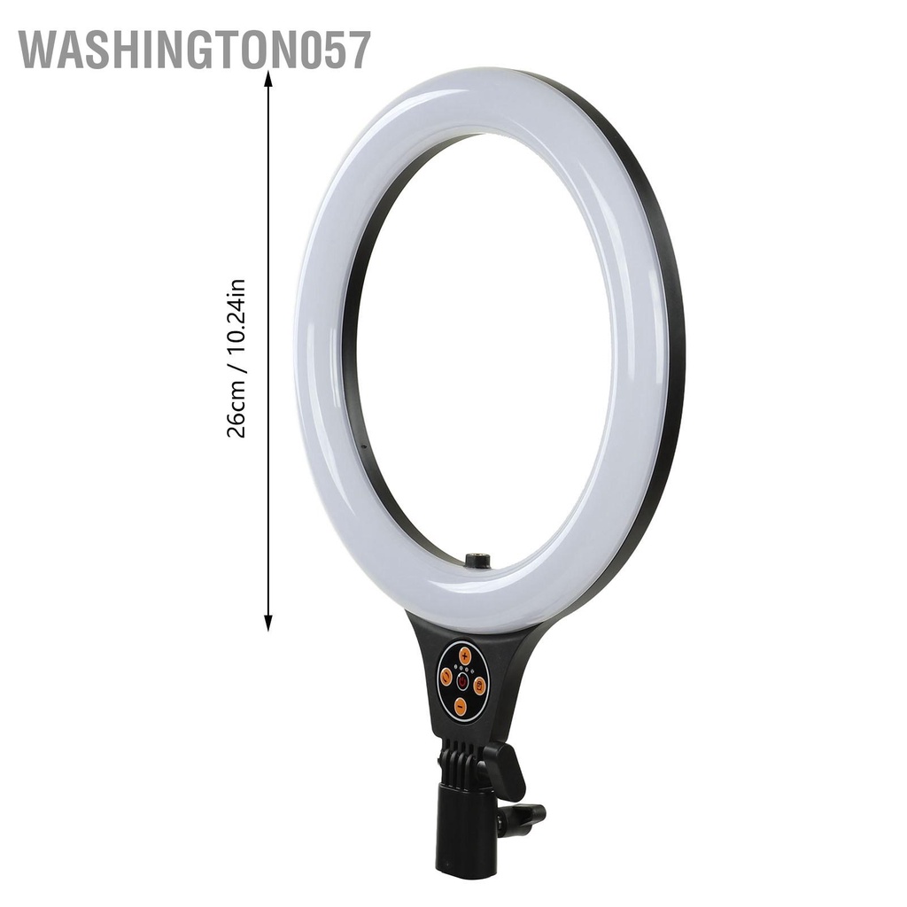 Washington057 Ring Light 26cm DIA High Brightness Timing LED Selfie Lamp Có thể điều chỉnh cho Camera gia đình