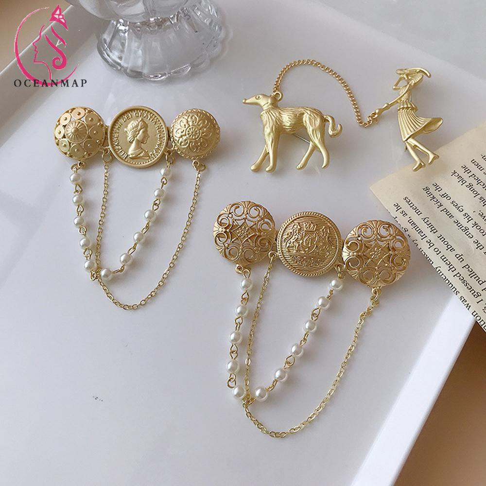 Ghim Cài Áo Kim Loại Đính Ngọc Trai Giả Thời Trang Cho Nữ