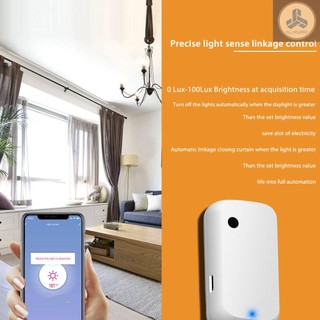 Tuya ZigBee Light Sensor Intelligent Home Illumination Sensor Linkage Control Brightness Sensor Work with Tuya Device Compatible with Alexa Google Home