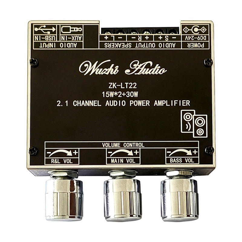 Bảng Mạch Khuếch Đại Âm Thanh ZK-LT22 2.1 Bluetooth 5.1 15W + 15W + 30W Chuyên Dụng DC9-24V