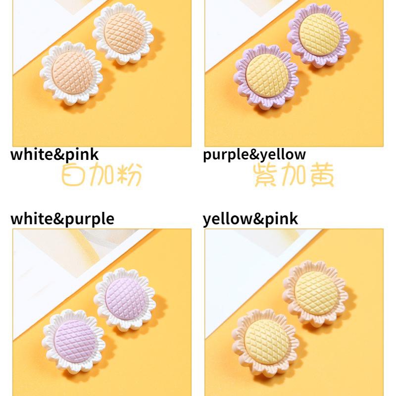 Set 10 Nút Áo Hình Hoa Hướng Dương Hoạt Hình Cho Bé