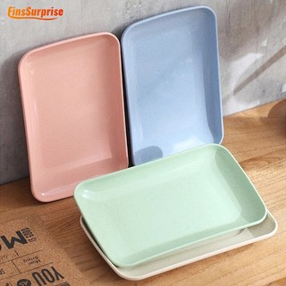Đĩa đựng thức ăn hình chữ nhật bằng sợi rơm lúa mì an toàn cho sức khỏe