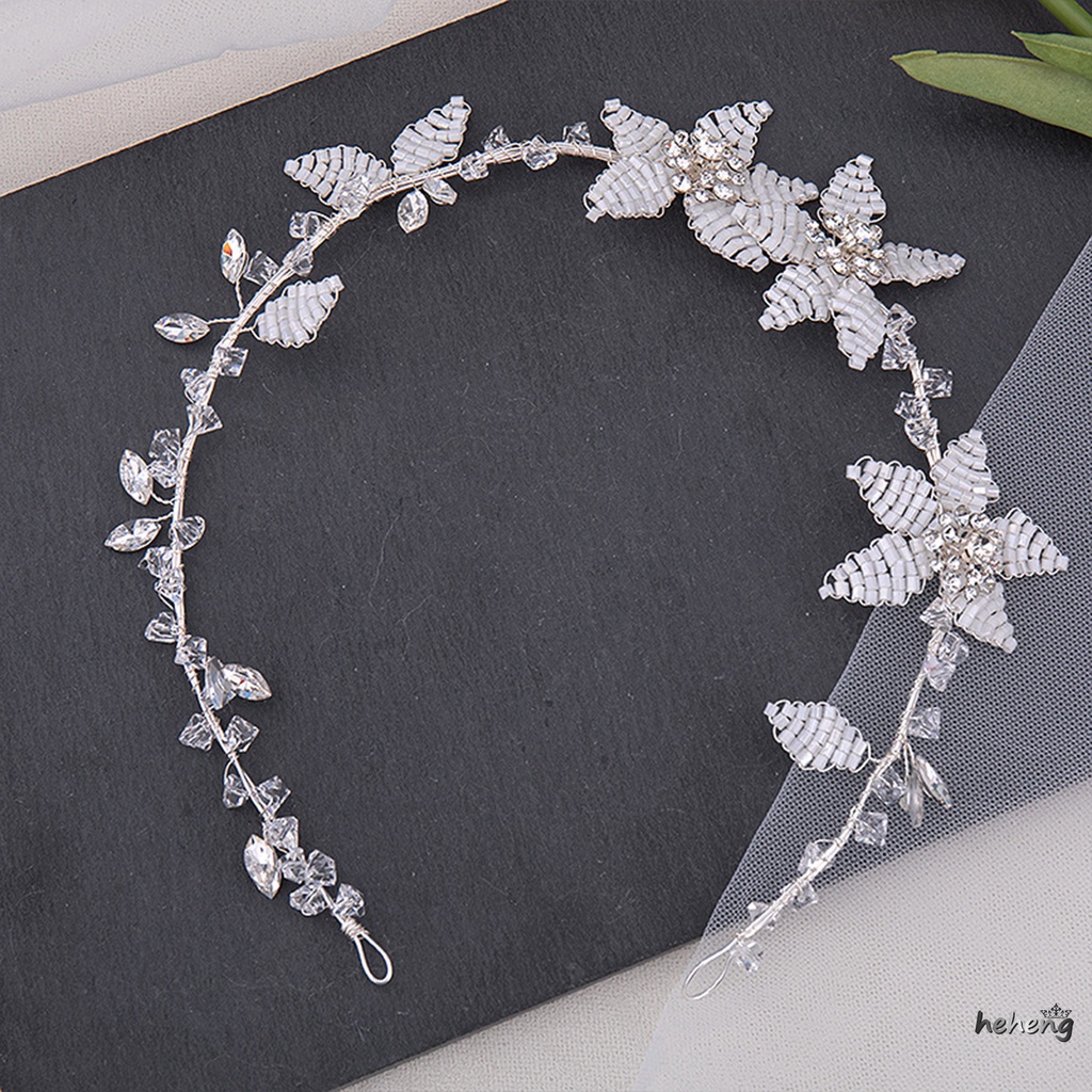 Dây Hoa Cài Tóc Cô Dâu Đính Pha Lê Sang Trọng