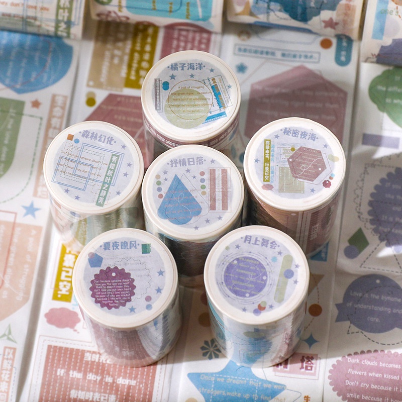 Cuộn Băng Keo Dán Trang Trí Sổ Tay Nhật Ký Có 6 Kiểu Xinh Xắn