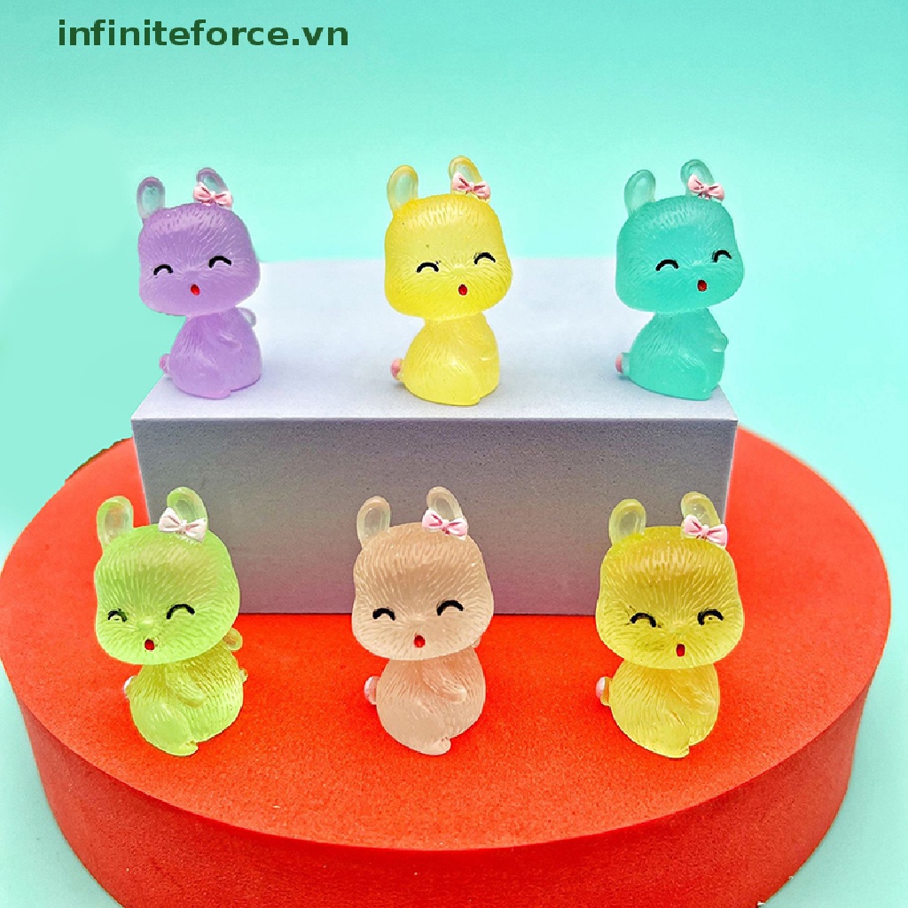 Set 2 Mặt Dây Chuyền Nhựa Hình Thỏ Dạ Quang DIY Dễ Thương Trang Trí Điện Thoại