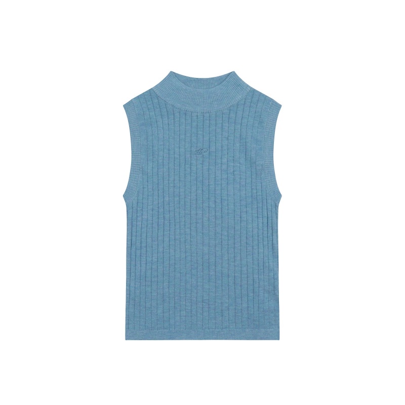 COZOK Áo Không Tay Cổ Cao Màu Sắc Đơn Giản Quyến Rũ Cho Nữ