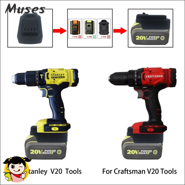 Bộ Chuyển Đổi pin Worx Padfoot (Màu Xanh Lá Cây) 20v Sang Stanle 18v / 20v