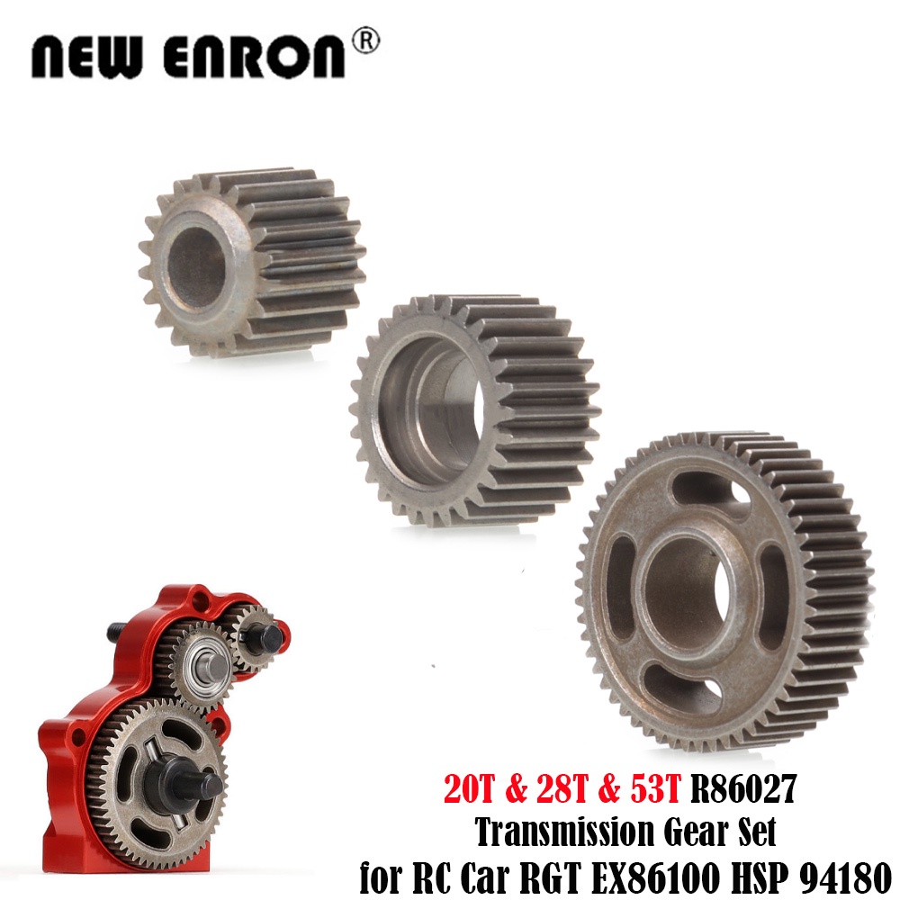 Bộ bánh răng truyền động trung tâm kim loại 3Pc 20T 28T 53T R86027 P860026 Đối với RC Car 1/10 Car RGT EX86100 R86027 HSP 94180 Rock Cruiser