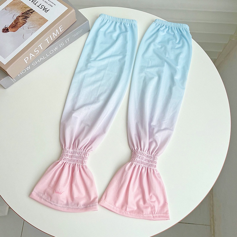 Găng Tay Chống Nắng Vải Lụa Lạnh Dáng Rộng Màu Gradient Chống Tia Cực Tím Thời Trang Dễ Phối Đồ