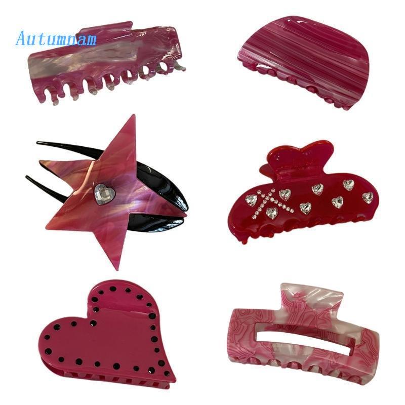 Kẹp Tóc Dài Màu Đỏ Hồng Thiết Kế Ngọt Ngào Cho Nữ