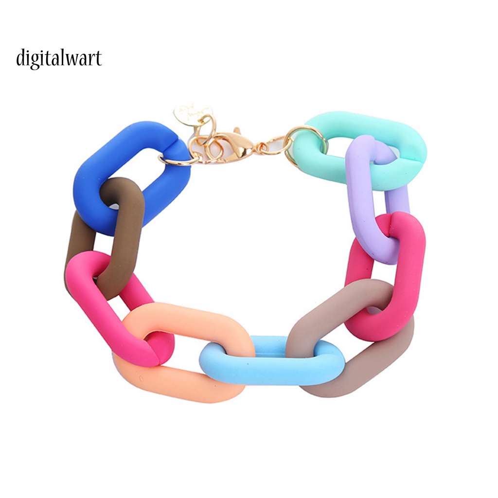 Kỹ Thuật Số| Vòng Tay Dây Xích Dày Dặn Nhiều Màu Sắc Dễ Thương Cho Nữ