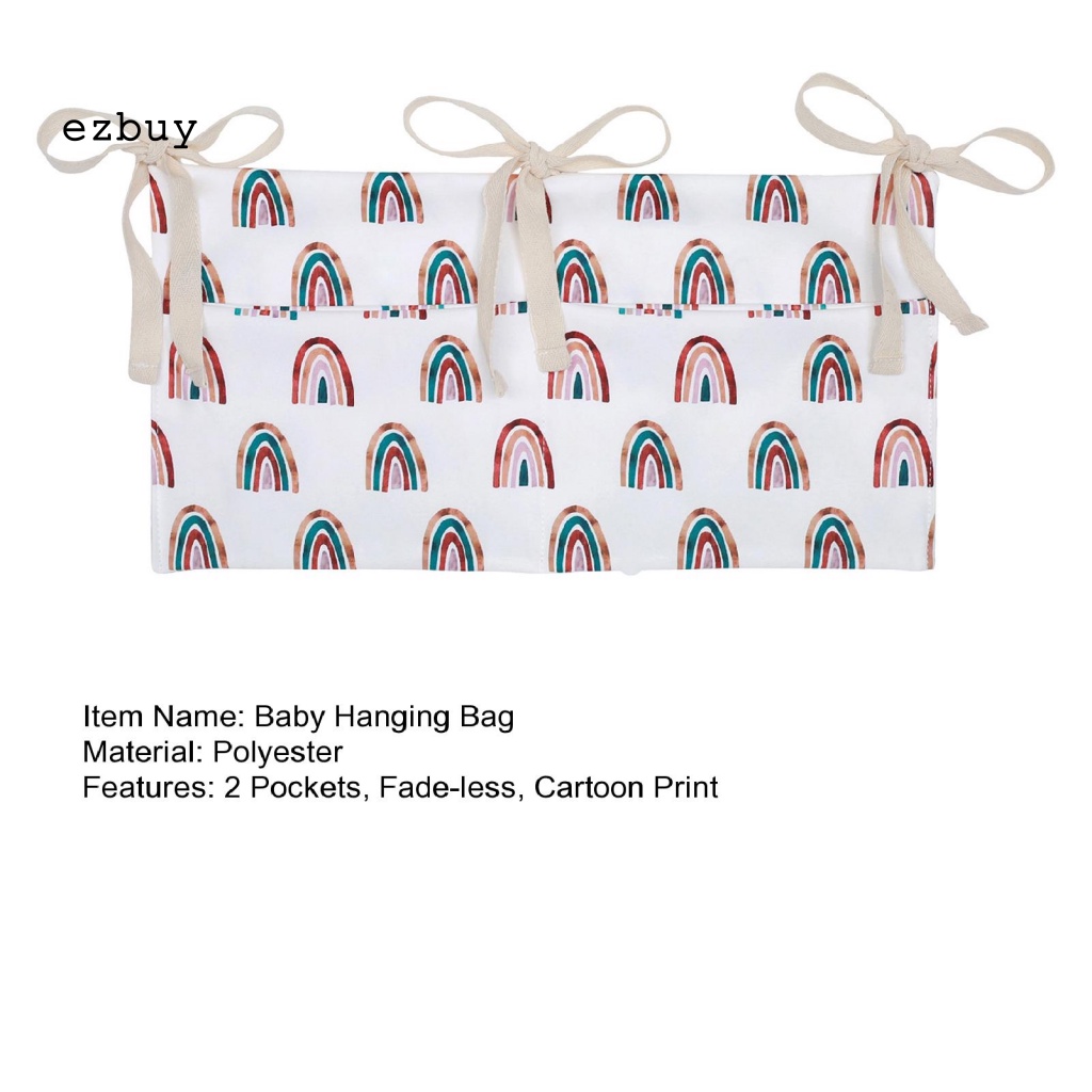 Túi Đựng Đồ Treo Giường Em Bé Bằng Polyester Chống Mòn In Hoạt Hình Dễ Tháo Rời