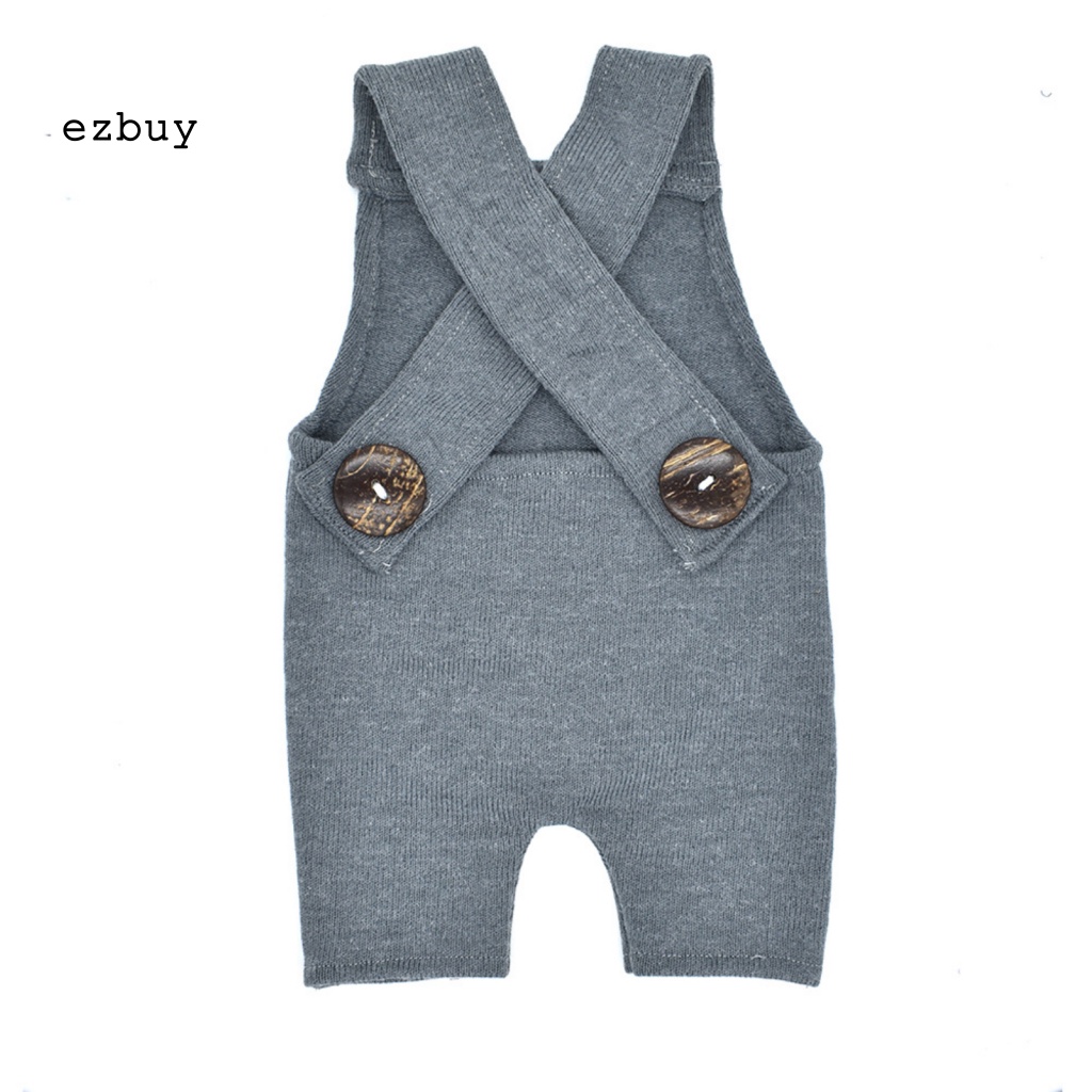 Bộ Áo Liền Quần Dệt Kim Cài Nút + Quần Dài + Băng Đô Dùng Làm Đạo Cụ Chụp Ảnh Cho Bé Sơ Sinh