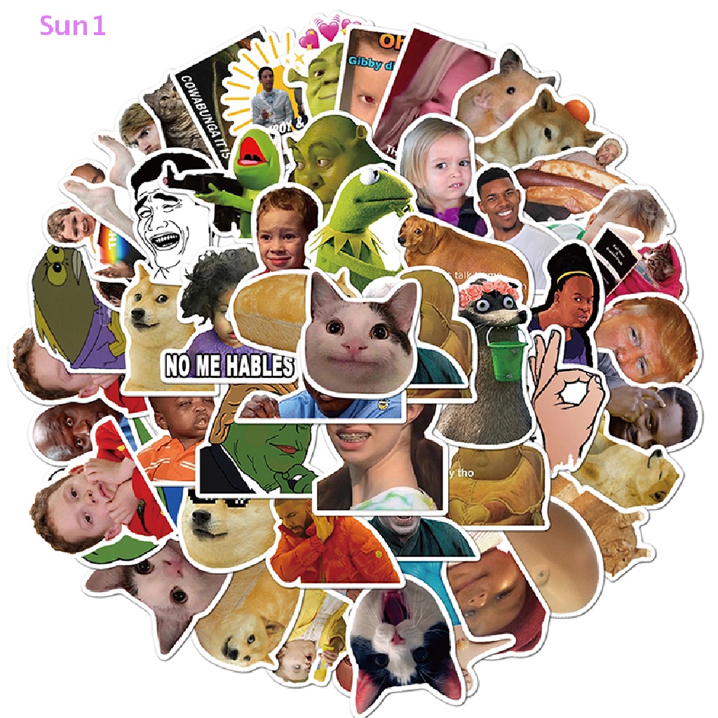 Set 50 Miếng Dán Chống Nước Hình Biểu Tượng Cảm Xúc Ngộ Nghĩnh