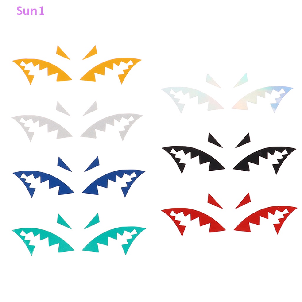 1 Cặp Nhãn Dán Trang Trí Xe Hơi Hình Vây Cá Mập Phản Quang Độc Đáo