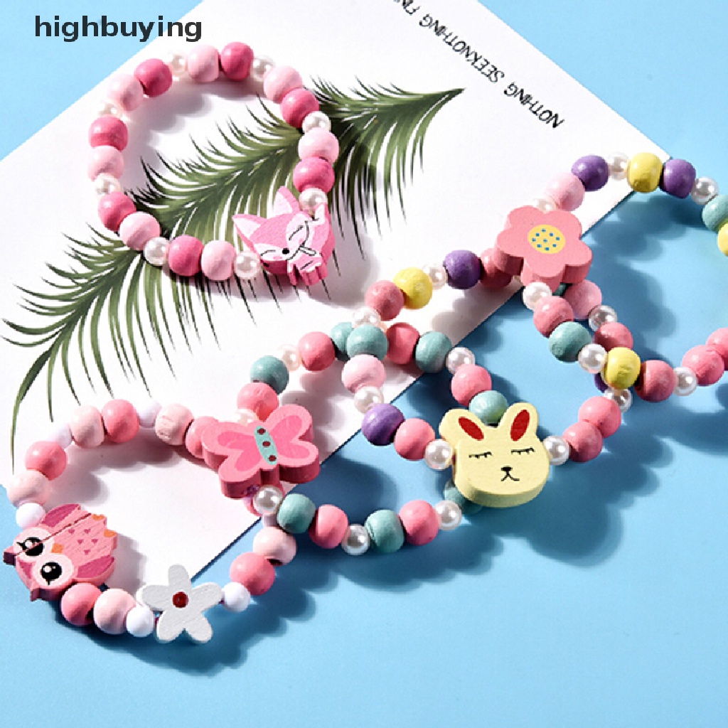 1 Set Vòng cổ Chuỗi Hạt Mặt Hình Con Vật Hoạt Hình Cho Bé Gái