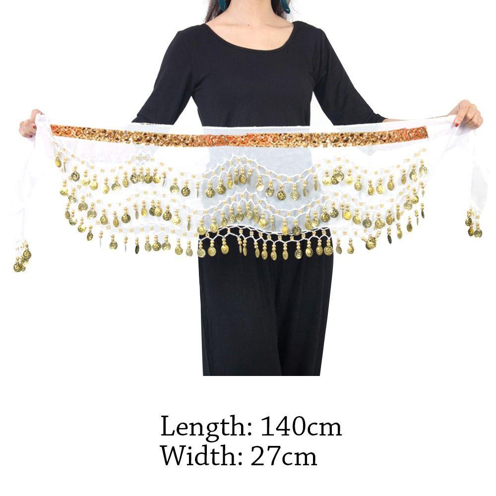 Chân Váy Múa Bụng Phối Tua Rua Đính Kim Sa Lấp Lánh Quyến Rũ