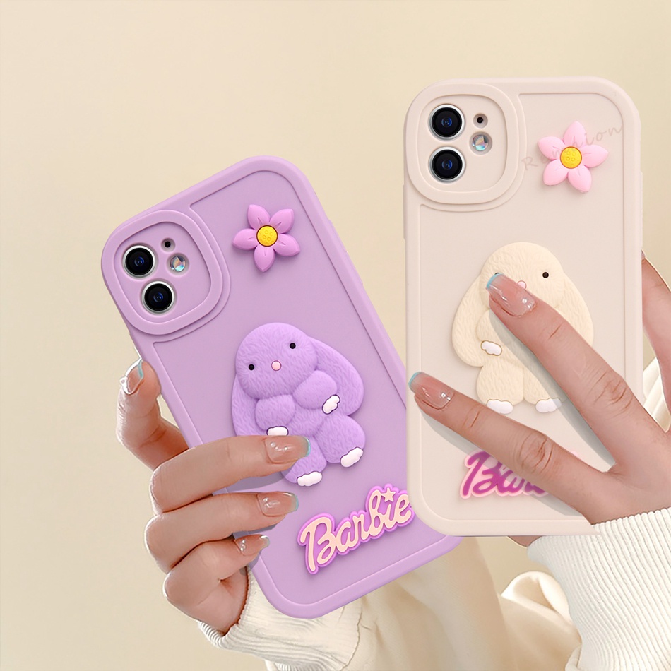 Ốp Điện Thoại Silicon Hình Thỏ 3D Cho iPhone 11 12 13 14 Pro MAX Plus Mini X XR XS MAX 6 S 7 8 Plus SE 2020 11Pro 12pro 13Pro