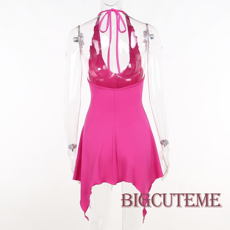 Đầm Sát Nách Màu Trơn Họa Tiết Hoa Hở Lưng Thời Trang Đường Phố Cho Nữ