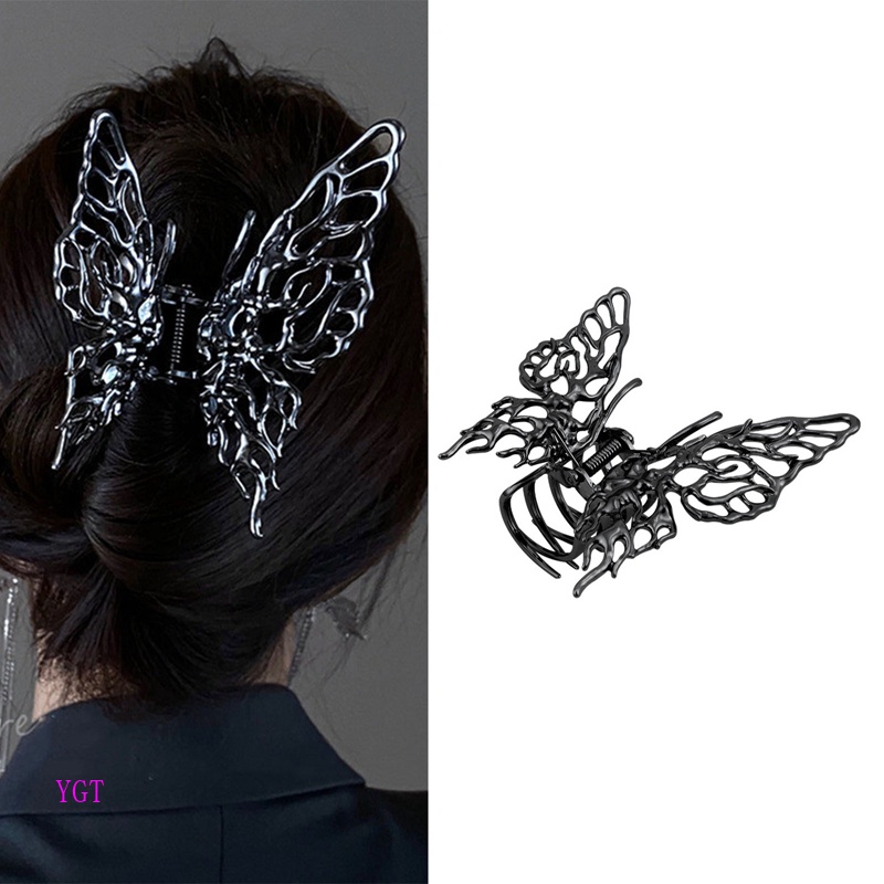 Ygt Kẹp Tóc Bướm Bằng Kim Loại Dạng Lỏng Phong Cách Hàn Quốc Cho Nữ