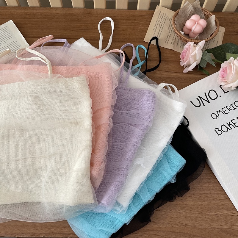 COZOK Áo Sát Nách Phối Lưới Thời Trang Quyến Rũ