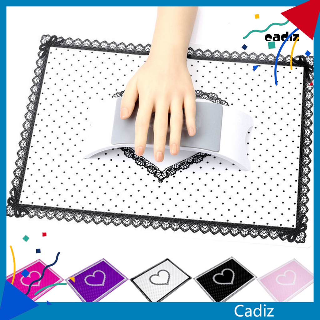 Gối Kê Tay Làm Móng Nghệ Thuật Siêu Mềm Gấp Lại Được Chống Trượt Họa Tiết Trái Tim