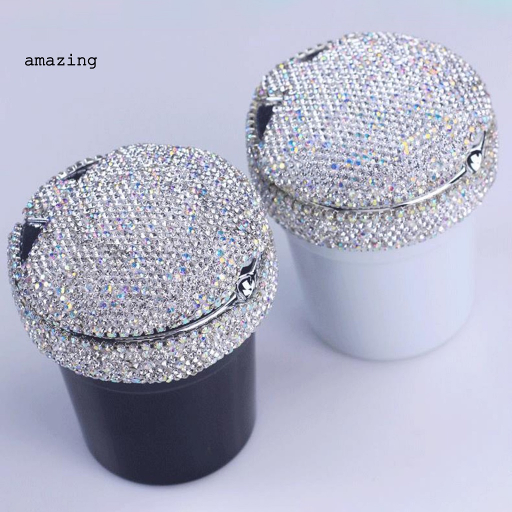 Thùng Đựng Rác Có Nắp Chống Rò Rỉ Đính Đá Trang Trí Nội Thất Xe Hơi