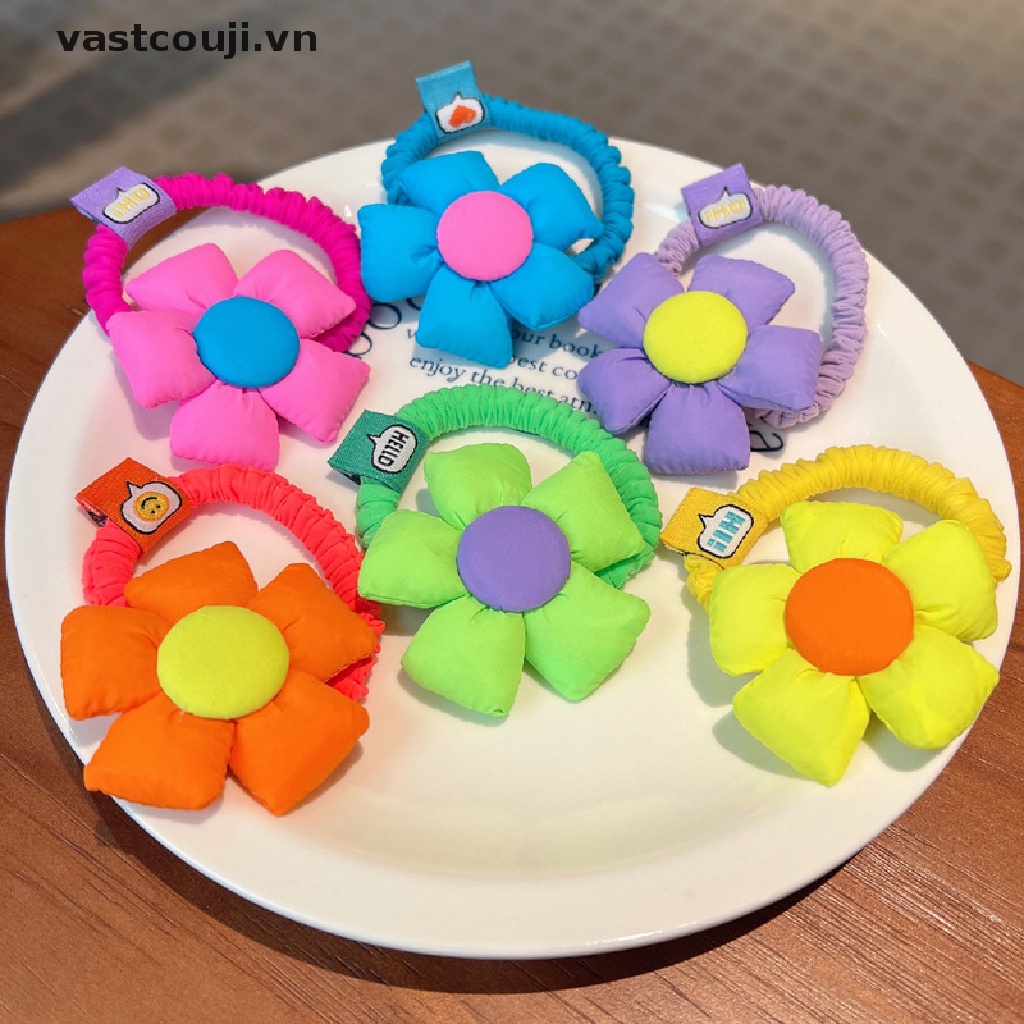Dây Cột Tóc Co Giãn In Họa Tiết Hoa Nhiều Màu Sắc Cho Nữ