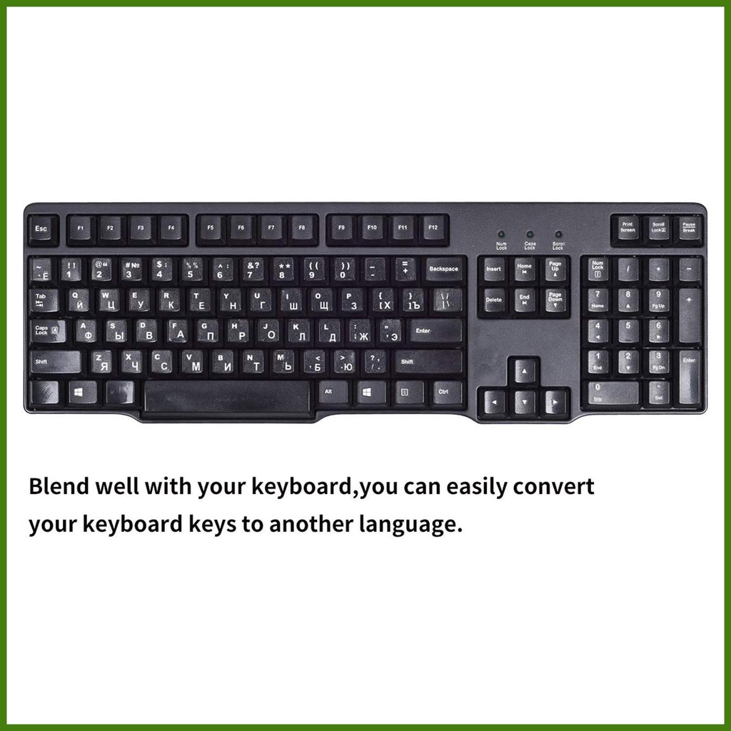 Miếng Dán Trang Trí Bàn Phím Laptop In Chữ Tiếng Anh / Tiếng Nga / Nhật Bản / Ả Rập Chống Trượt