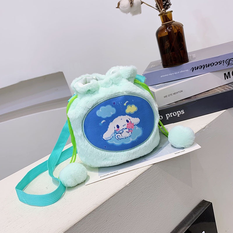 SANRIO Túi Dây Rút Đeo Chéo Vai Cỡ Lớn Họa Tiết Hoạt Hình Doremon Pikachu Dễ Thương Cho Nữ BY2 YB2