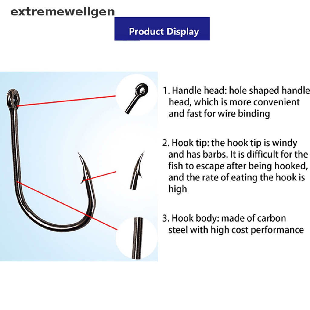 Hộp 100 Lưỡi Câu Cá Bằng Thép Cacbon Mềm Mại