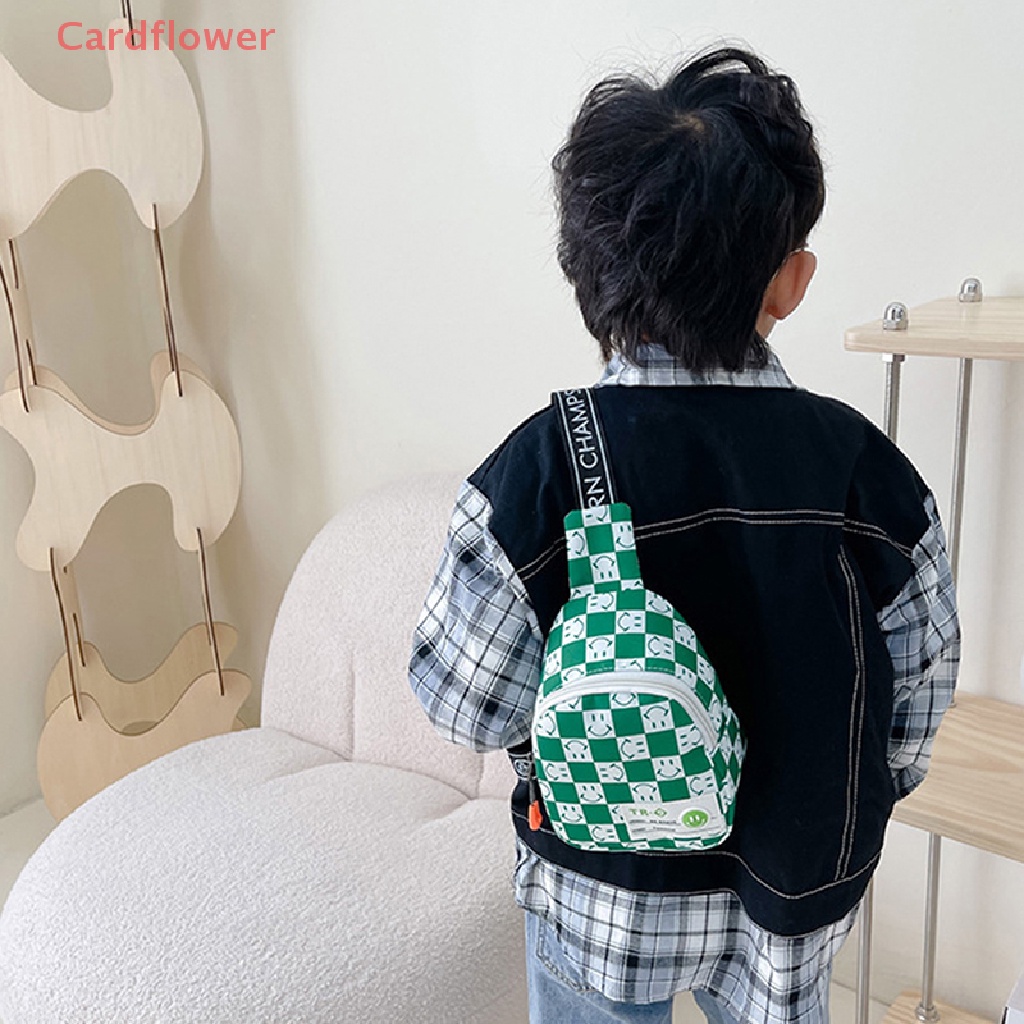 < Cardflower > Túi Vuông Nhỏ Đeo Vai Kẻ Sọc Caro Vintage Dễ Thương Cho Bé Trai