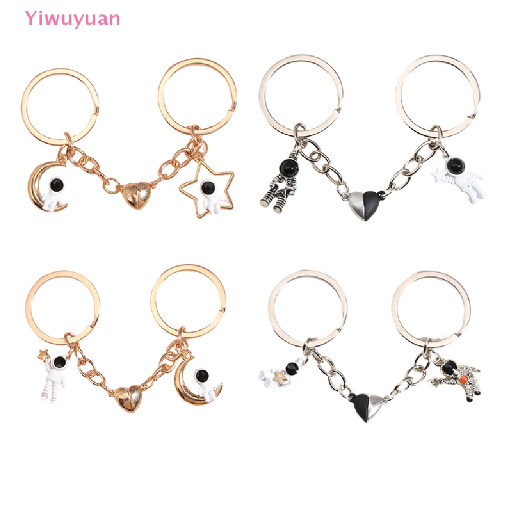 < Yiwuyuan > Móc Chìa Khóa Nam Châm Hình Phi Hành Gia Trái Tim Bằng Kim Loại Trang Trí Túi Xách Mới