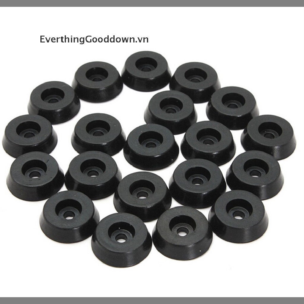 Everthinggooddown set 20 Miếng Lót Chân Bàn Ghế Bằng Cao Su Bảo Vệ Sàn Nhà Kích Thước 18x15x5mm vn