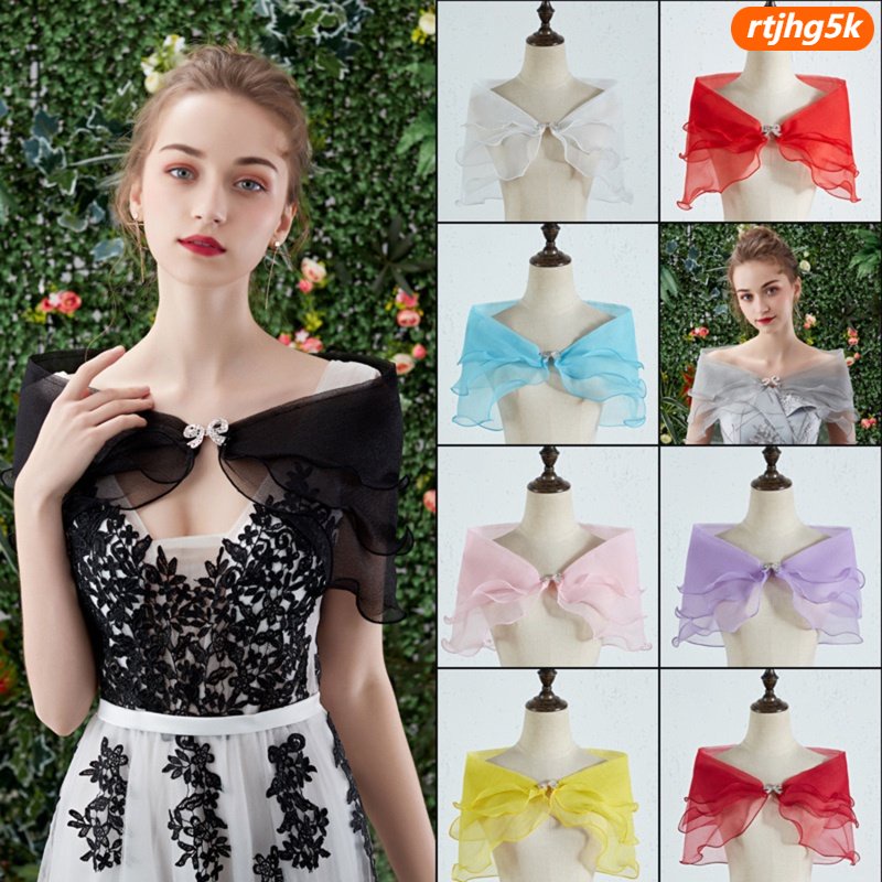 Đám cưới cô dâu hoa quấn khăn choàng Prom Party Khóa kim cương giả Bolero Shrug [HP]