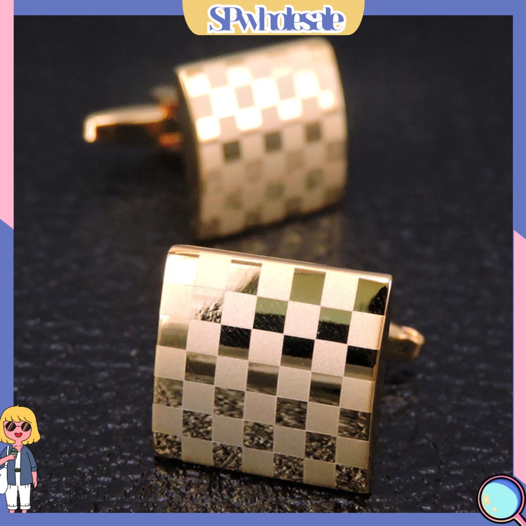 &lt;SPwholesale&gt; 1 Cặp Khuy Măng Sét Sơ Mi Bằng Đồng Đánh Bóng Độ Bền Cao