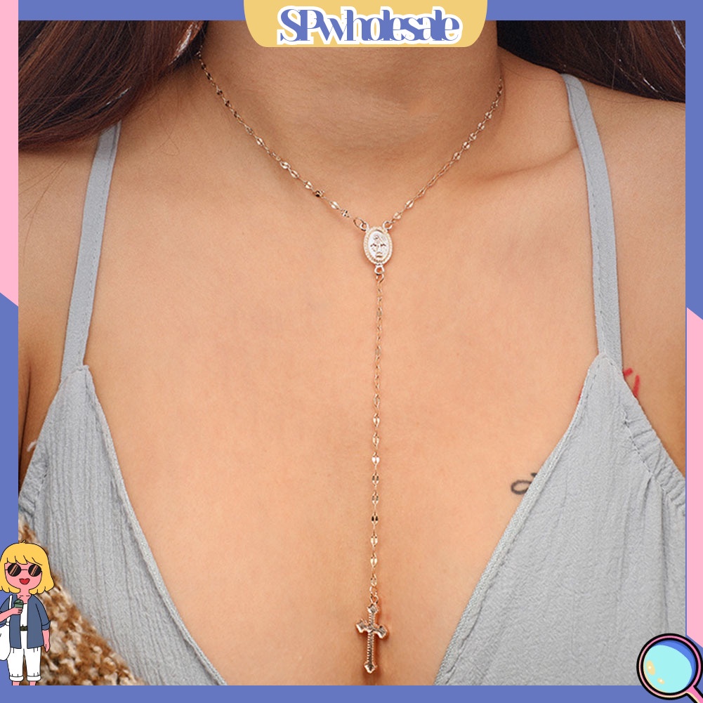 &lt;SPwholesale&gt; Vòng cổ Mặt Chữ Y Đính Đá Phong Cách Tôn Giáo Cho Nữ