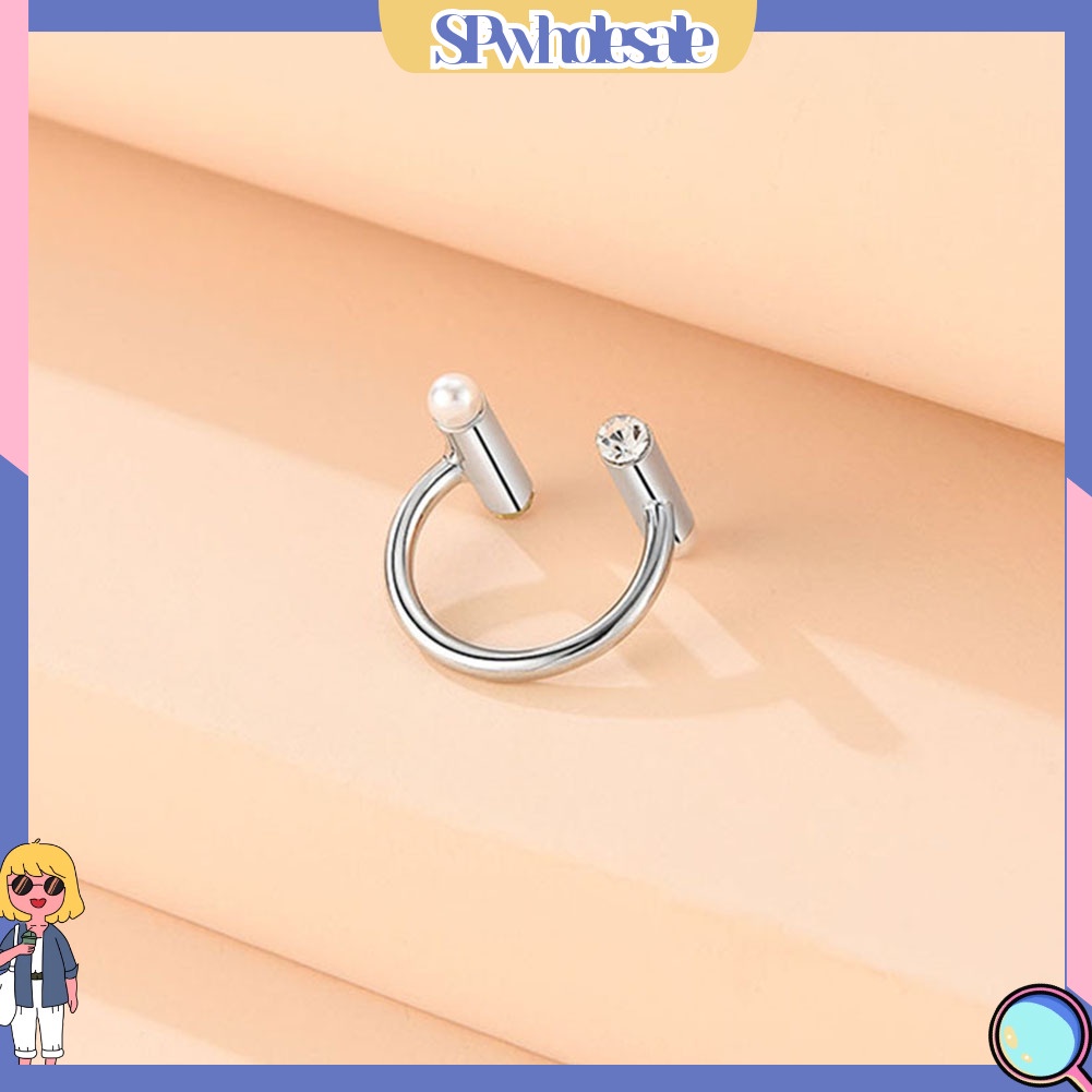 <SPwholesale> Nhẫn Hở Đính Ngọc Trai Nhân Tạo Thời Trang Dành Cho Nữ