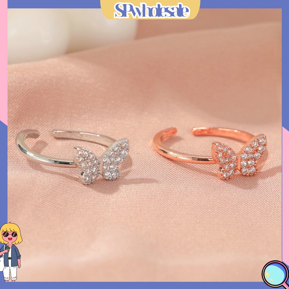 <SPwholesale> Nhẫn Hở Hình Bướm Đính Đá Thời Trang Cho Nữ