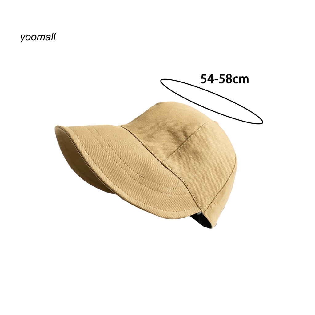 / Yo / Mũ Tai Bèo Rộng Vành Che Nắng Màu Trơn Có Thể Gấp Gọn Dùng Ngoài Trời