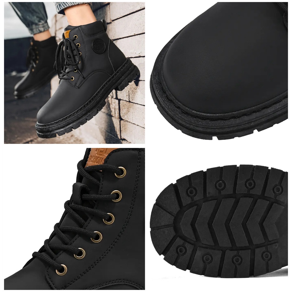 39-44 size high-top martin shoes nam martin shoes thick-soled overall boots outdoor martin shoes lace-up martin boots trendy casual motorcycle boots fashion rhubarb boots giày bệt nam fashion height-